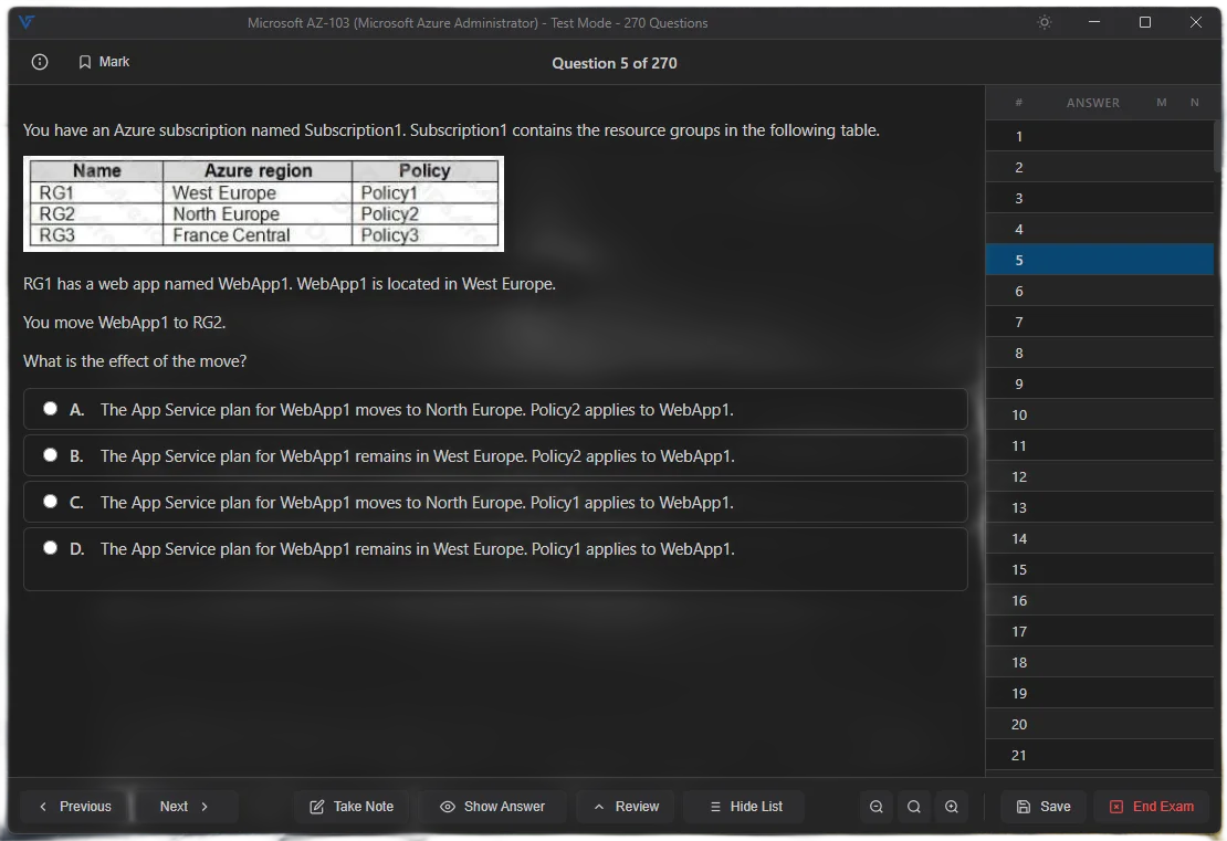 VTS Exam Simulator Question View